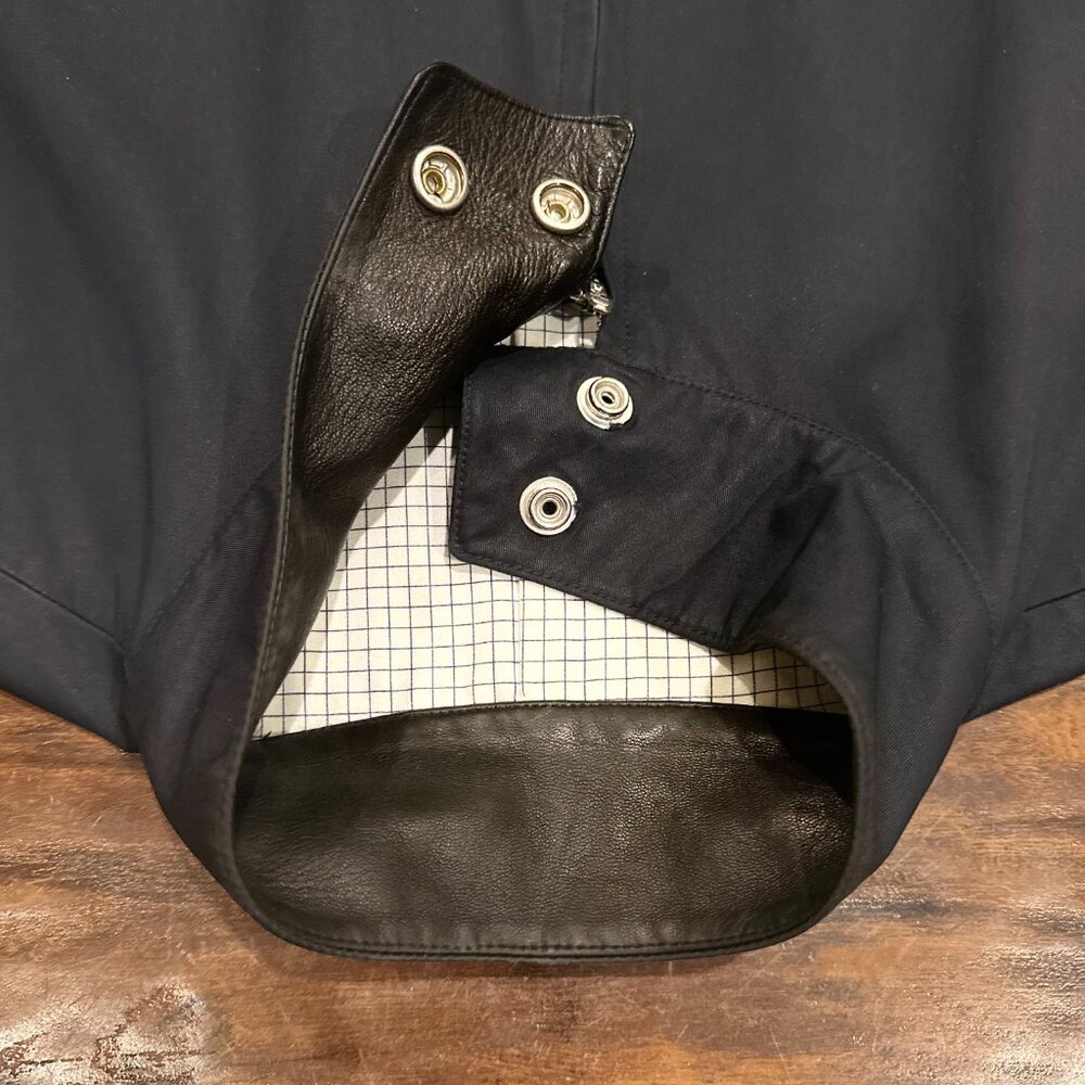 Sandro Paris Black Harrington Jacket – Leather Collar – Size Mens M/L - Picture 6 of 12